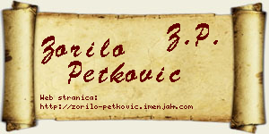 Zorilo Petković vizit kartica